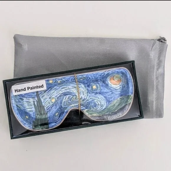 NIB Vintage Van Gogh Starry Night Handpainted Eyeglass Tray Kevin Chen Painting